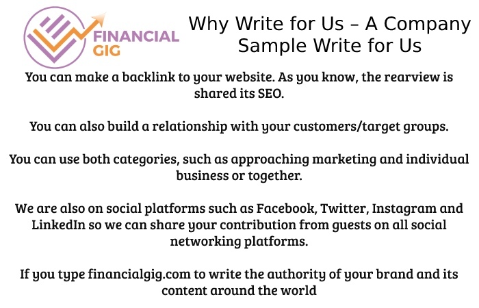 Why Write for Us – A Company Sample Write for Us